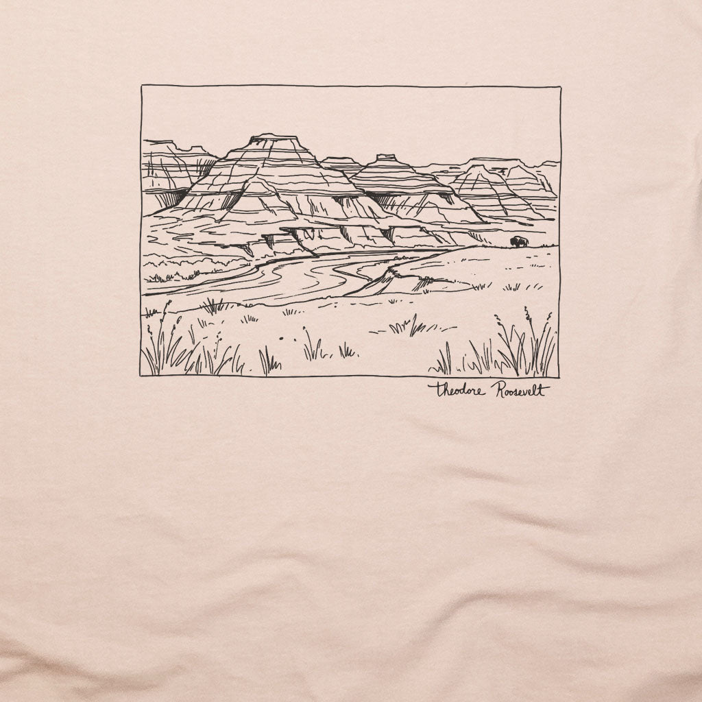 Theodore Roosevelt Line Drawing T-Shirt
