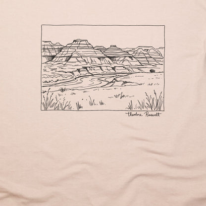 Theodore Roosevelt Line Drawing T-Shirt