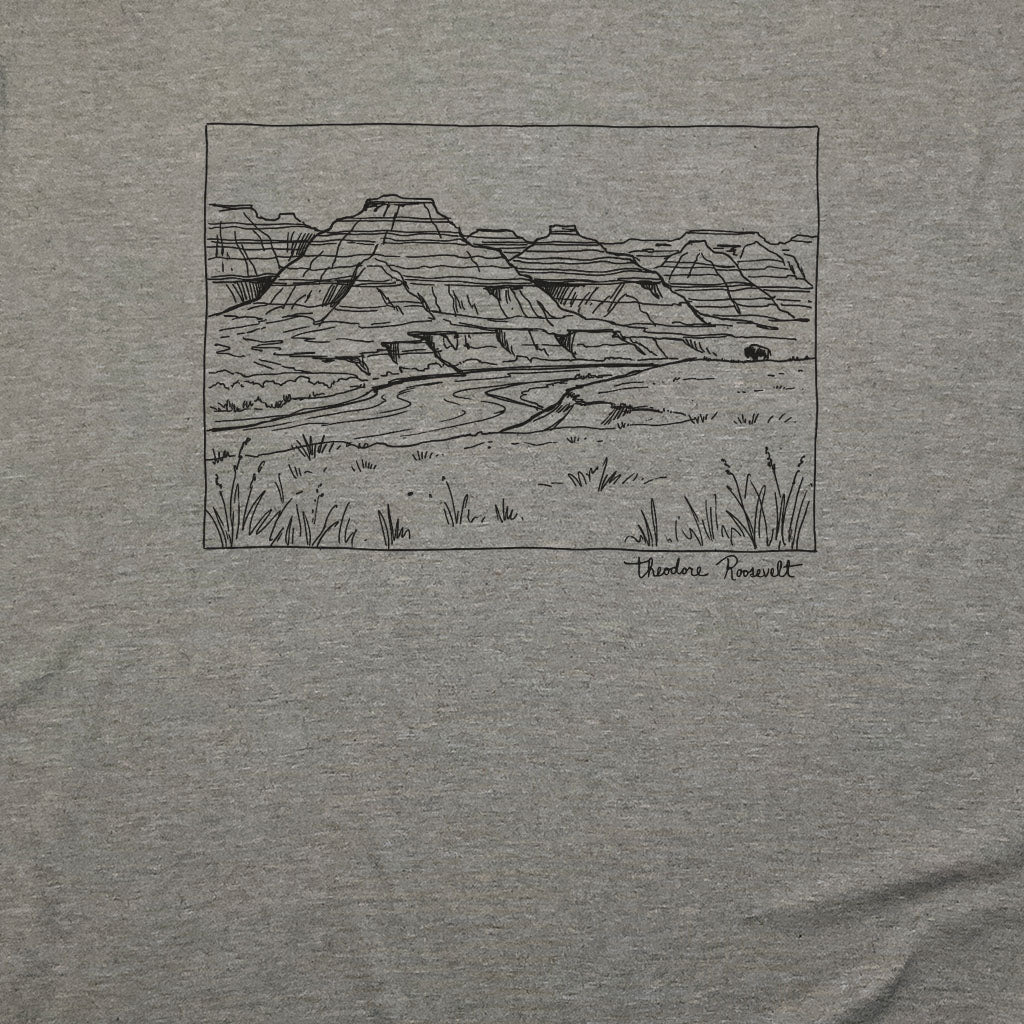 Theodore Roosevelt Line Drawing T-Shirt