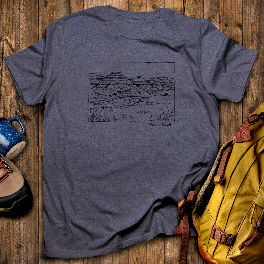 Theodore Roosevelt Line Drawing T-Shirt