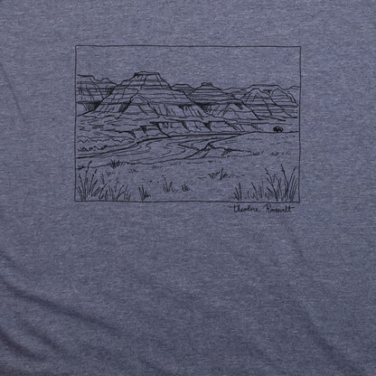 Theodore Roosevelt Line Drawing T-Shirt
