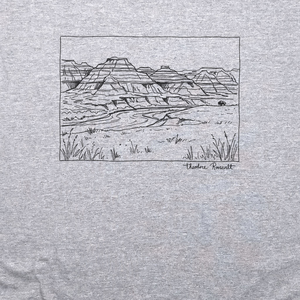 Theodore Roosevelt Line Drawing T-Shirt