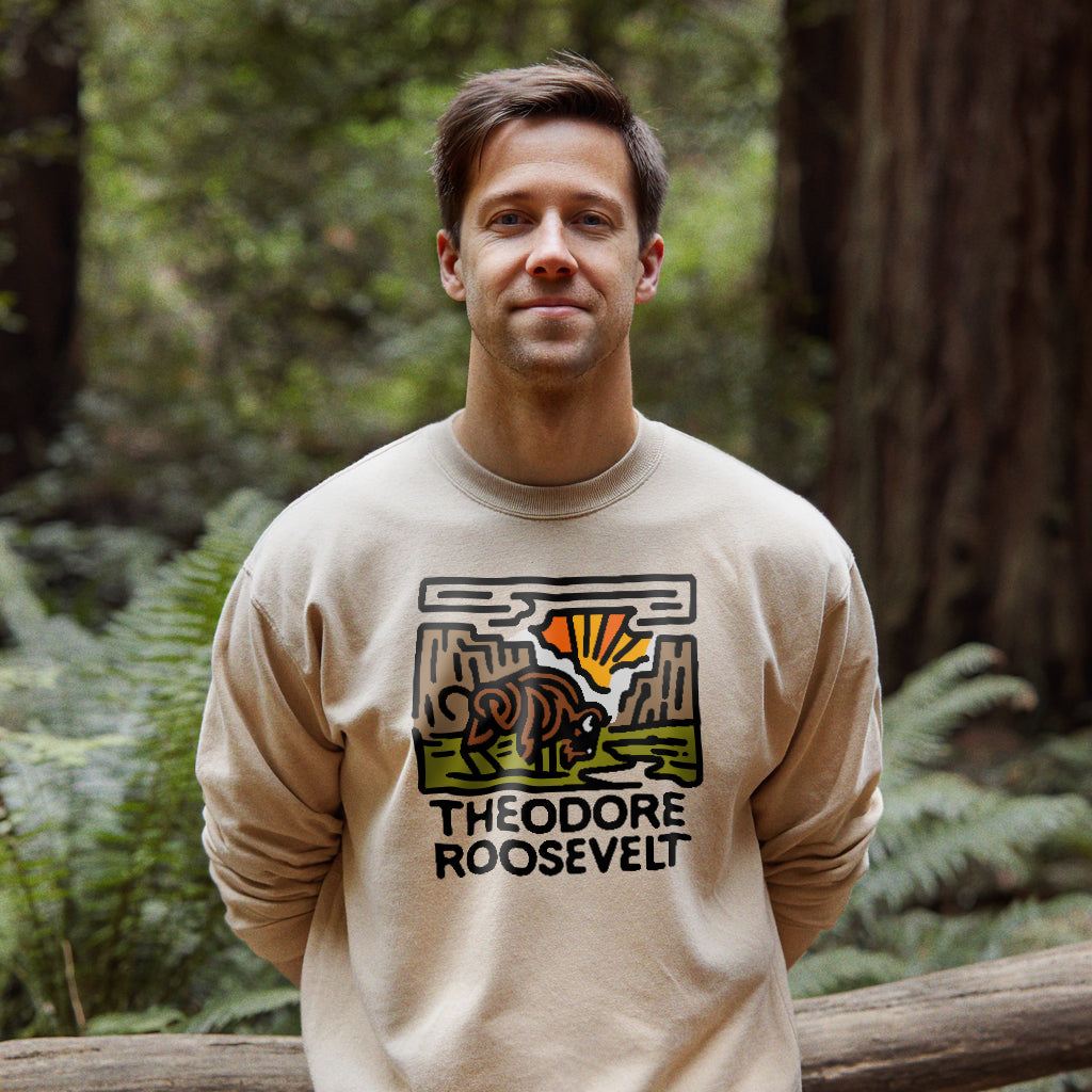 Theodore Roosevelt National Park Crewneck Sweatshirt Adventure and Outdoors Themed Sweatshirt