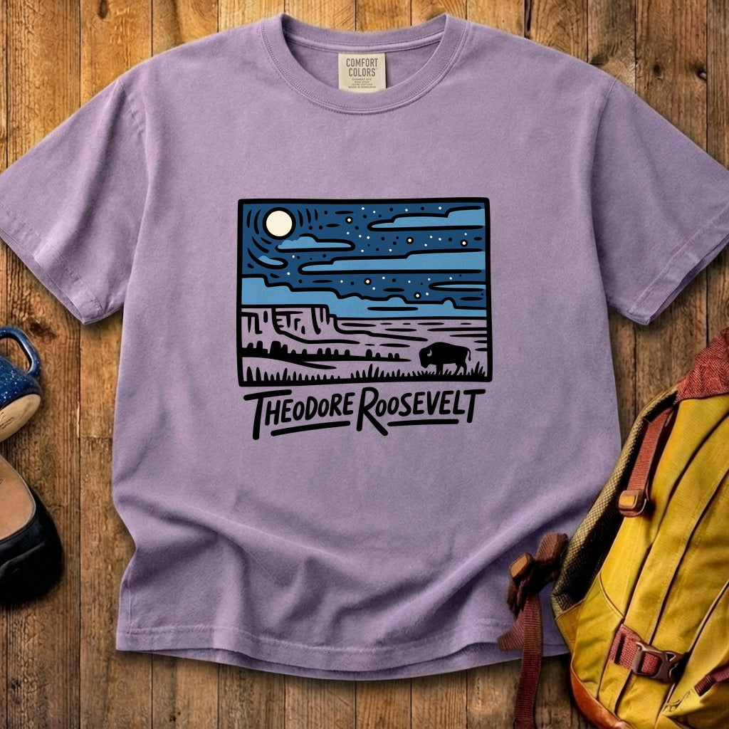 Theodore Roosevelt National Park at Night Cotton T-Shirt
