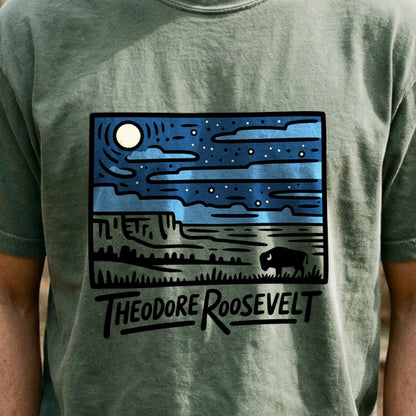 Theodore Roosevelt National Park at Night Cotton T-Shirt