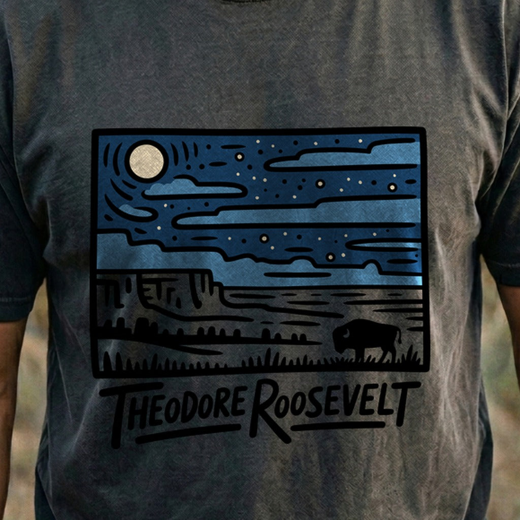 Theodore Roosevelt National Park at Night Cotton T-Shirt