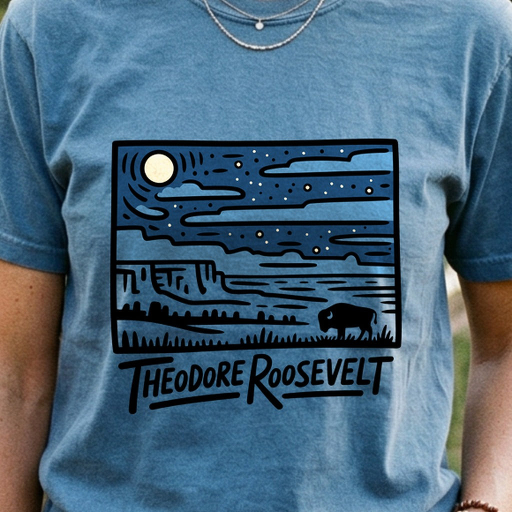 Theodore Roosevelt National Park at Night Cotton T-Shirt