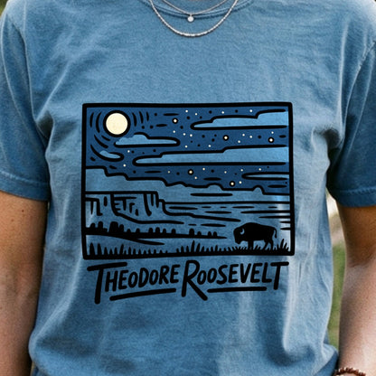 Theodore Roosevelt National Park at Night Cotton T-Shirt