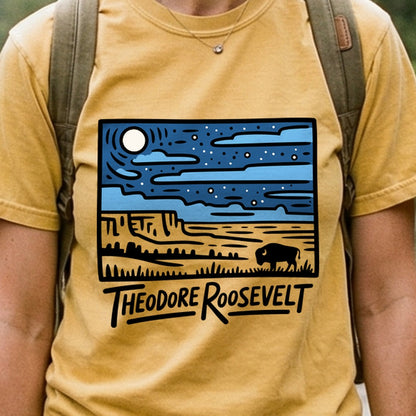 Theodore Roosevelt National Park at Night Cotton T-Shirt