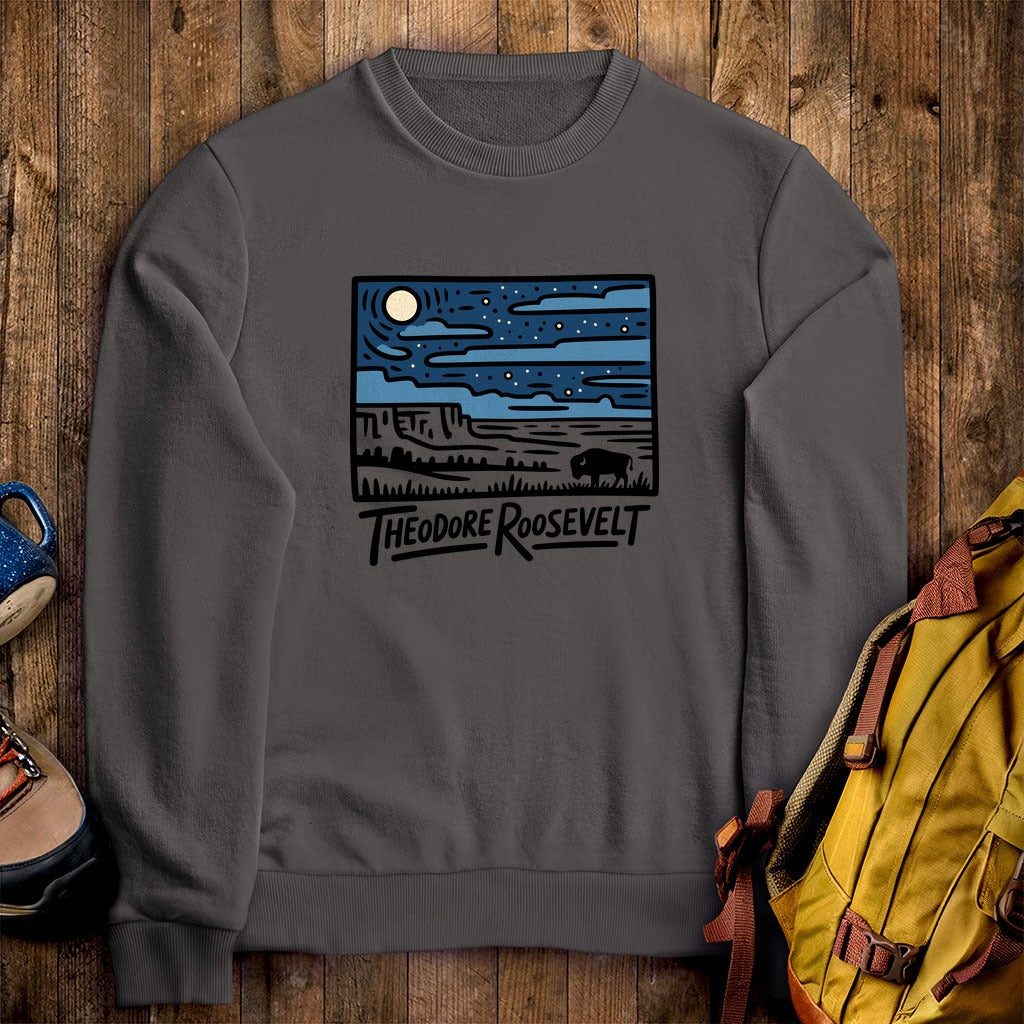 Theodore Roosevelt National Park at Night Crewneck Sweatshirt