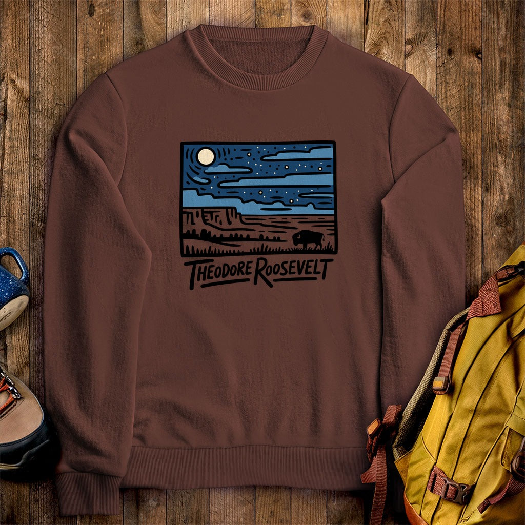 Theodore Roosevelt National Park at Night Crewneck Sweatshirt