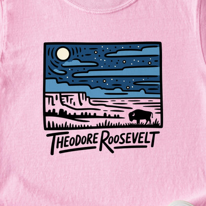 Theodore Roosevelt National Park at Night Kids Cotton T-Shirt