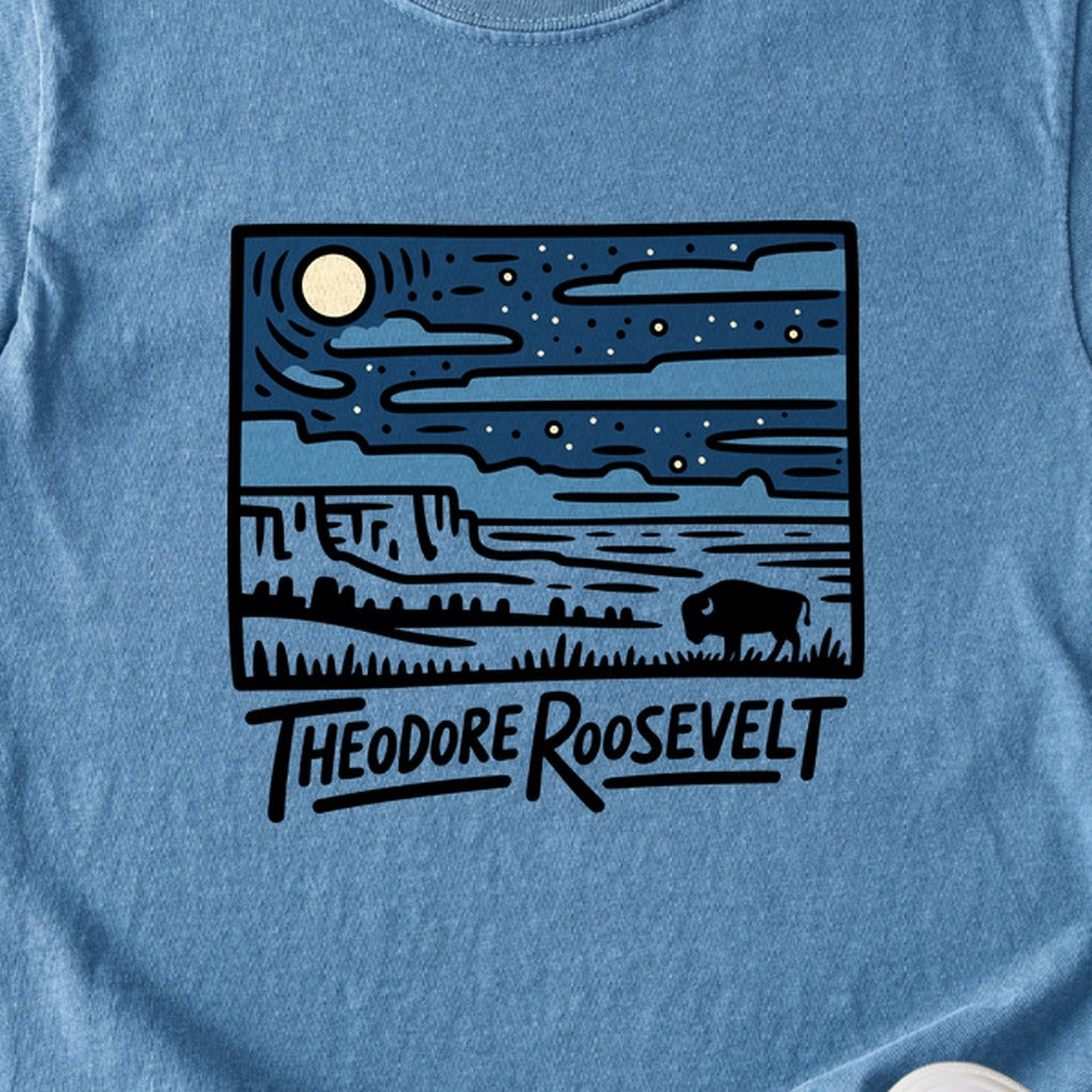 Theodore Roosevelt National Park at Night Kids Cotton T-Shirt