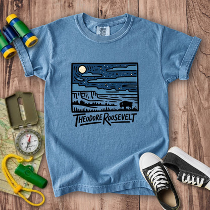 Theodore Roosevelt National Park at Night Kids Cotton T-Shirt