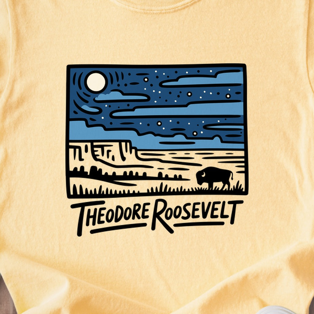 Theodore Roosevelt National Park at Night Kids Cotton T-Shirt