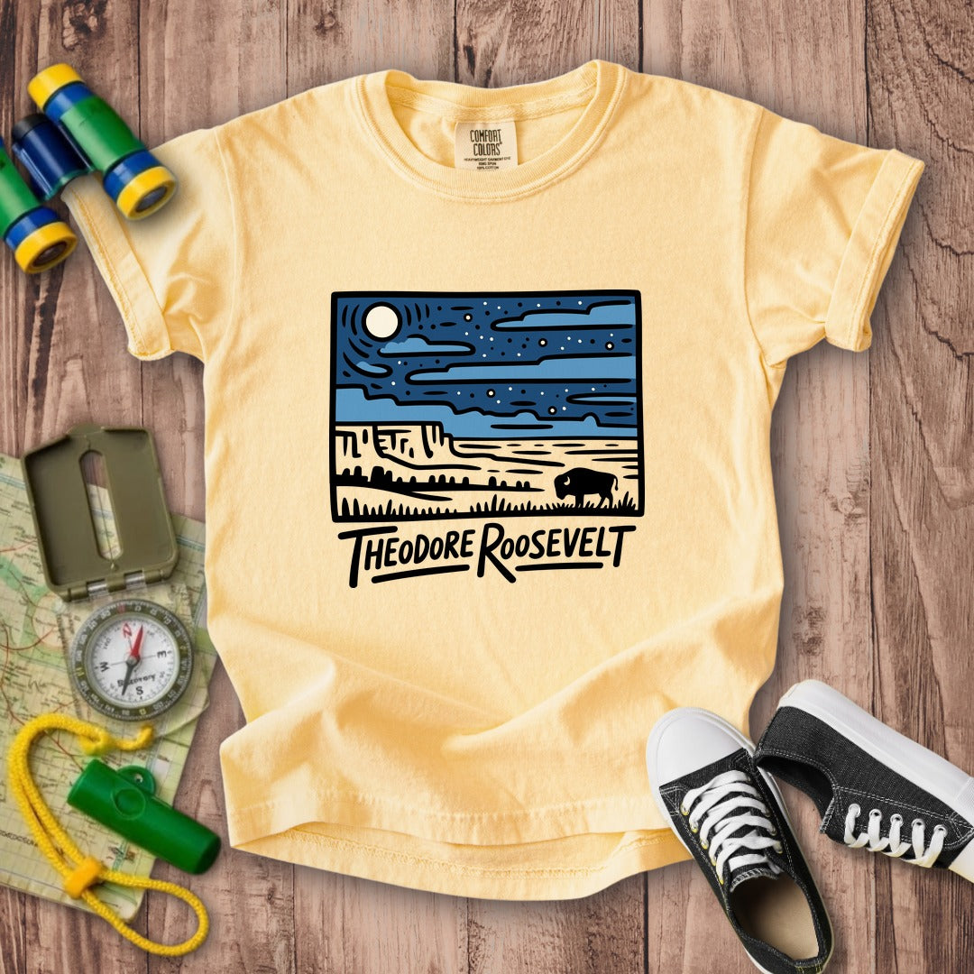 Theodore Roosevelt National Park at Night Kids Cotton T-Shirt