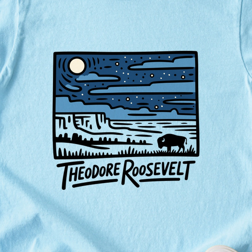 Theodore Roosevelt National Park at Night Kids Cotton T-Shirt