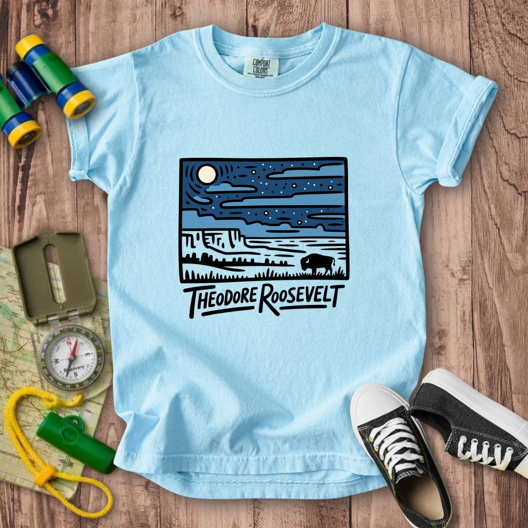 Theodore Roosevelt National Park at Night Kids Cotton T-Shirt