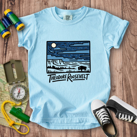 Theodore Roosevelt National Park at Night Kids Cotton T-Shirt