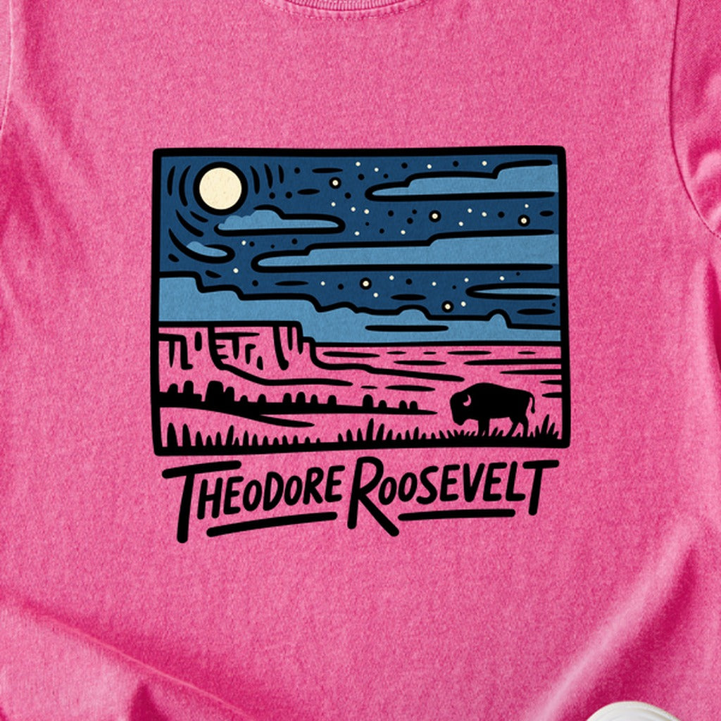Theodore Roosevelt National Park at Night Kids Cotton T-Shirt