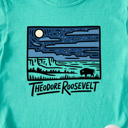 Theodore Roosevelt National Park at Night Kids Cotton T-Shirt