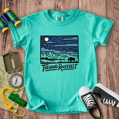 Theodore Roosevelt National Park at Night Kids Cotton T-Shirt