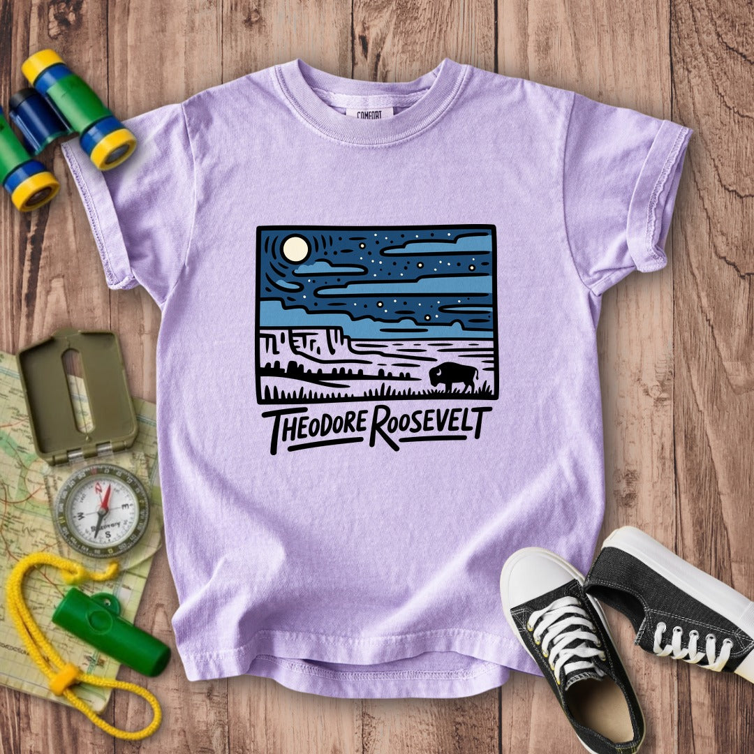 Theodore Roosevelt National Park at Night Kids Cotton T-Shirt