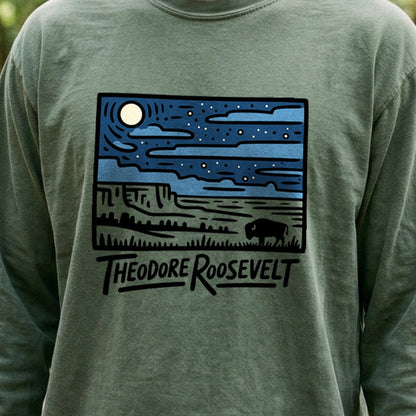 Theodore Roosevelt National Park at Night Premium Long Sleeve