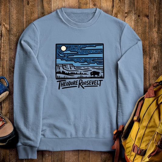 Theodore Roosevelt National Park at Night Crewneck Sweatshirt