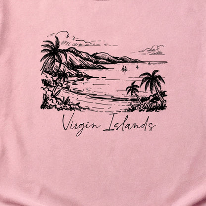 Virgin Islands National Park Line Drawing Cotton T-Shirt