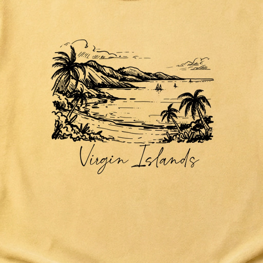 Virgin Islands National Park Line Drawing Cotton T-Shirt