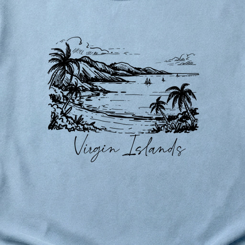 Virgin Islands National Park Line Drawing Cotton T-Shirt