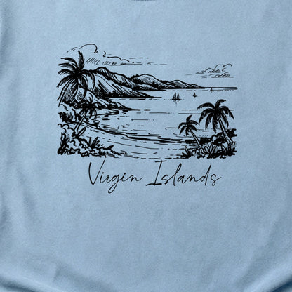 Virgin Islands National Park Line Drawing Cotton T-Shirt