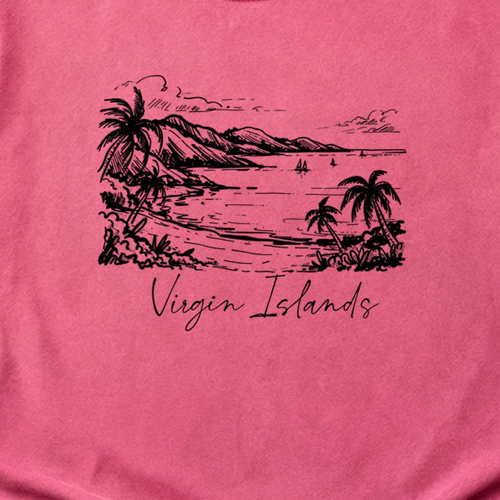Virgin Islands National Park Line Drawing Cotton T-Shirt