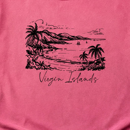 Virgin Islands National Park Line Drawing Cotton T-Shirt