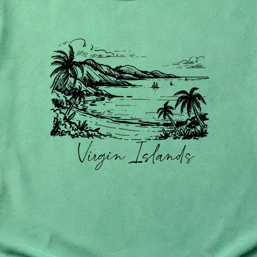 Virgin Islands National Park Line Drawing Cotton T-Shirt