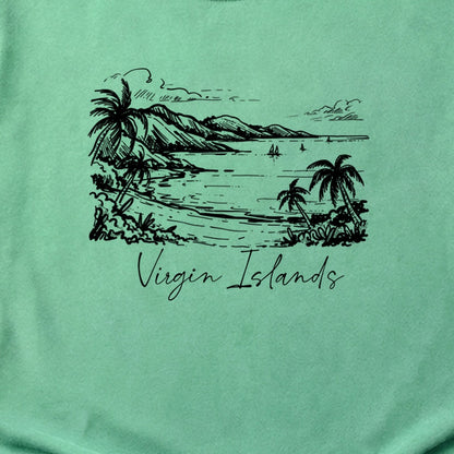 Virgin Islands National Park Line Drawing Cotton T-Shirt