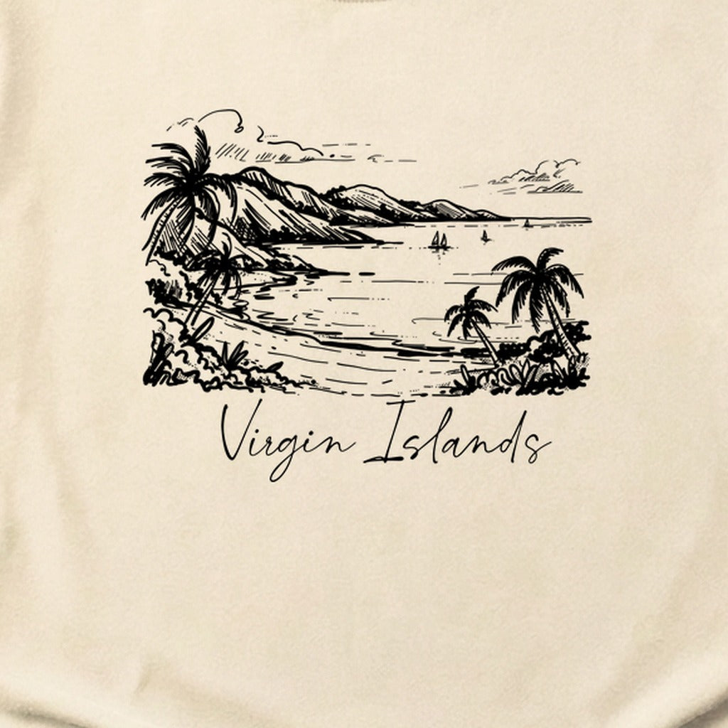 Virgin Islands National Park Line Drawing Cotton T-Shirt