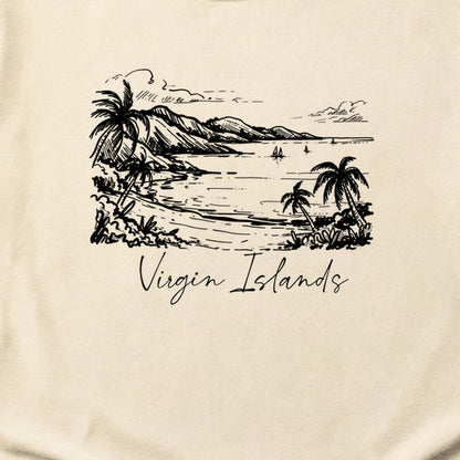 Virgin Islands National Park Line Drawing Cotton T-Shirt