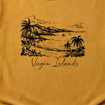 Virgin Islands National Park Line Drawing Cotton T-Shirt
