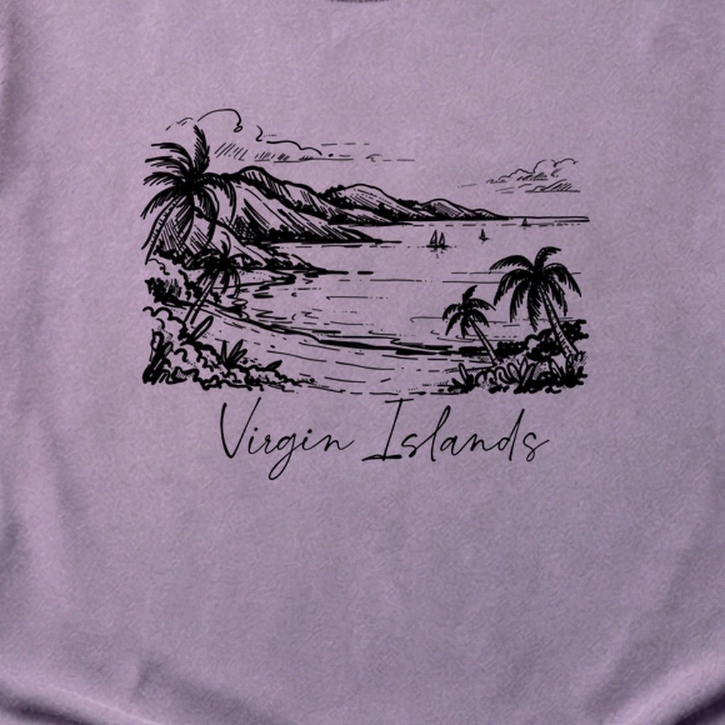Virgin Islands National Park Line Drawing Cotton T-Shirt