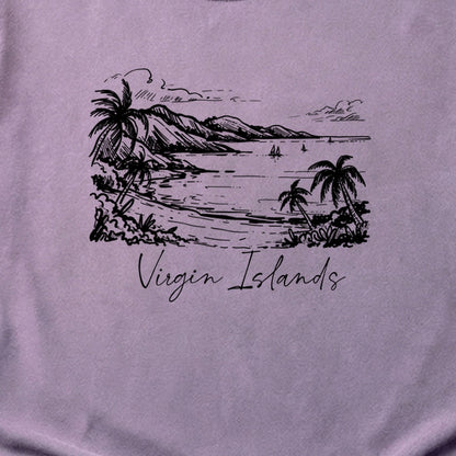 Virgin Islands National Park Line Drawing Cotton T-Shirt