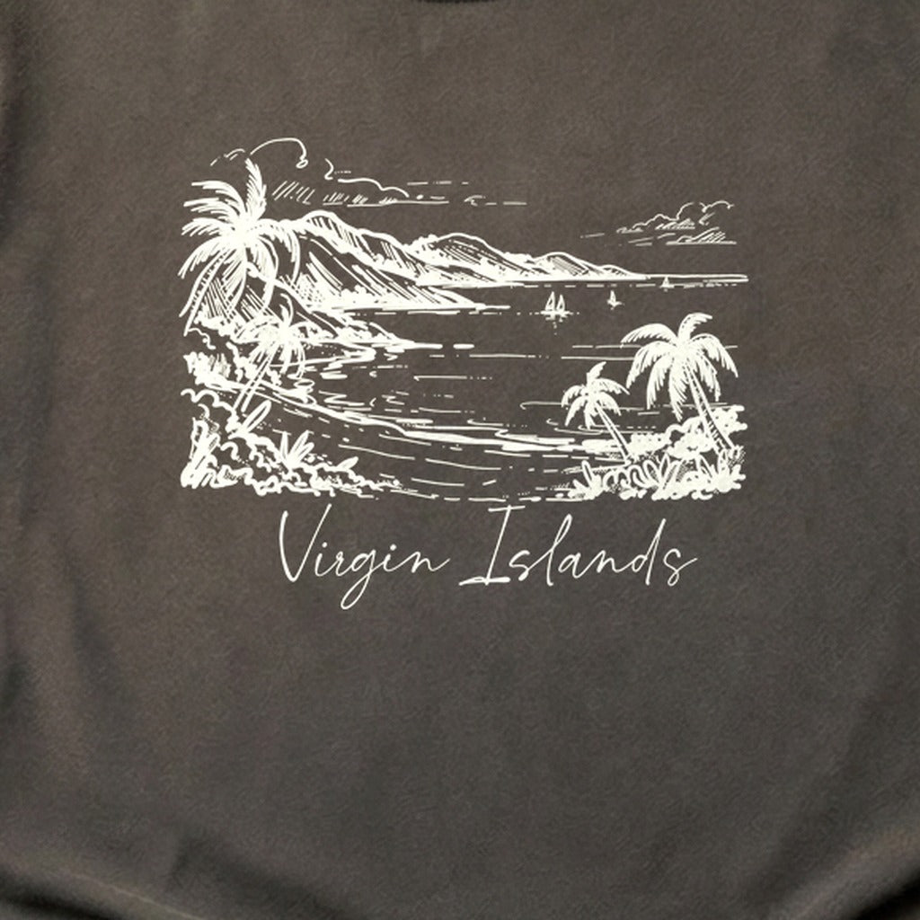 Virgin Islands National Park Line Drawing Cotton T-Shirt