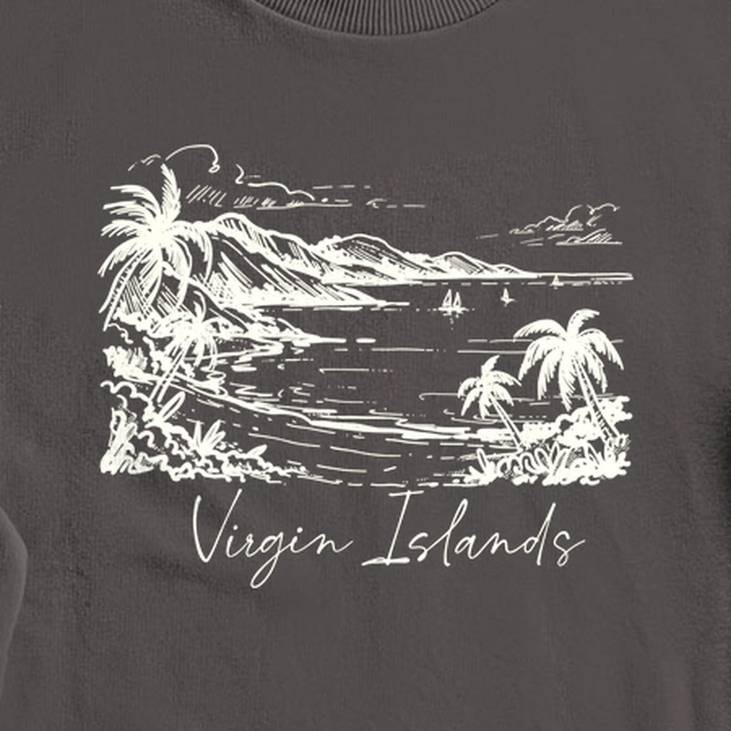 Virgin Islands National Park Line Drawing Crewneck Sweatshirt