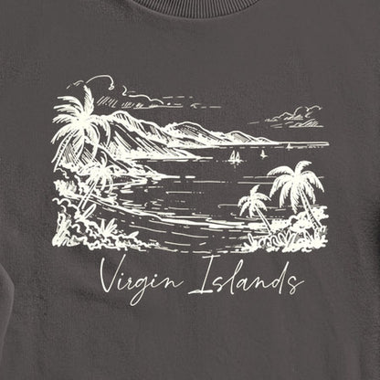 Virgin Islands National Park Line Drawing Crewneck Sweatshirt