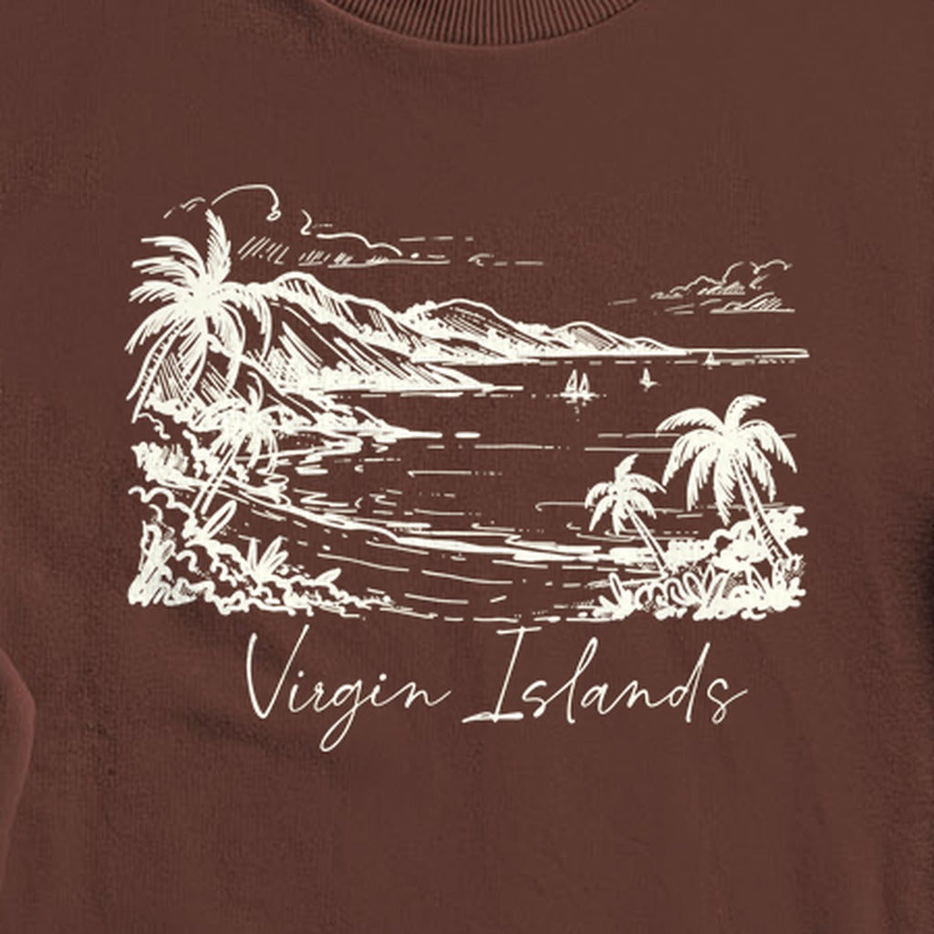 Virgin Islands National Park Line Drawing Crewneck Sweatshirt
