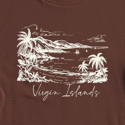 Virgin Islands National Park Line Drawing Crewneck Sweatshirt