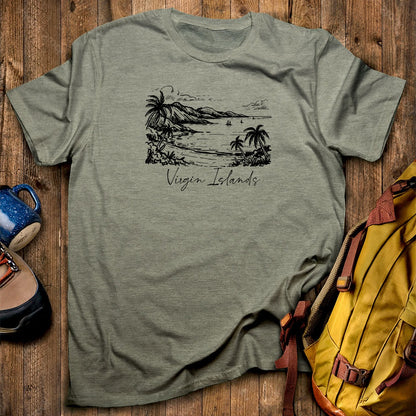 Virgin Islands National Park Line Drawing T-Shirt