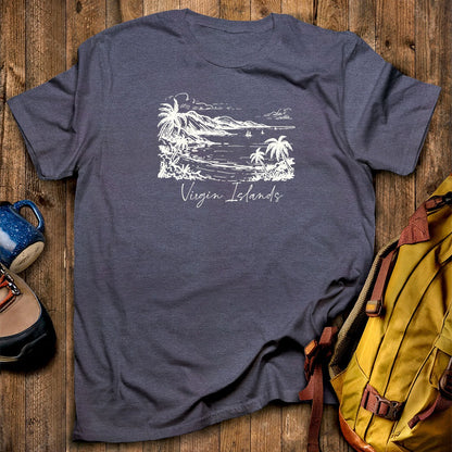Virgin Islands National Park Line Drawing T-Shirt