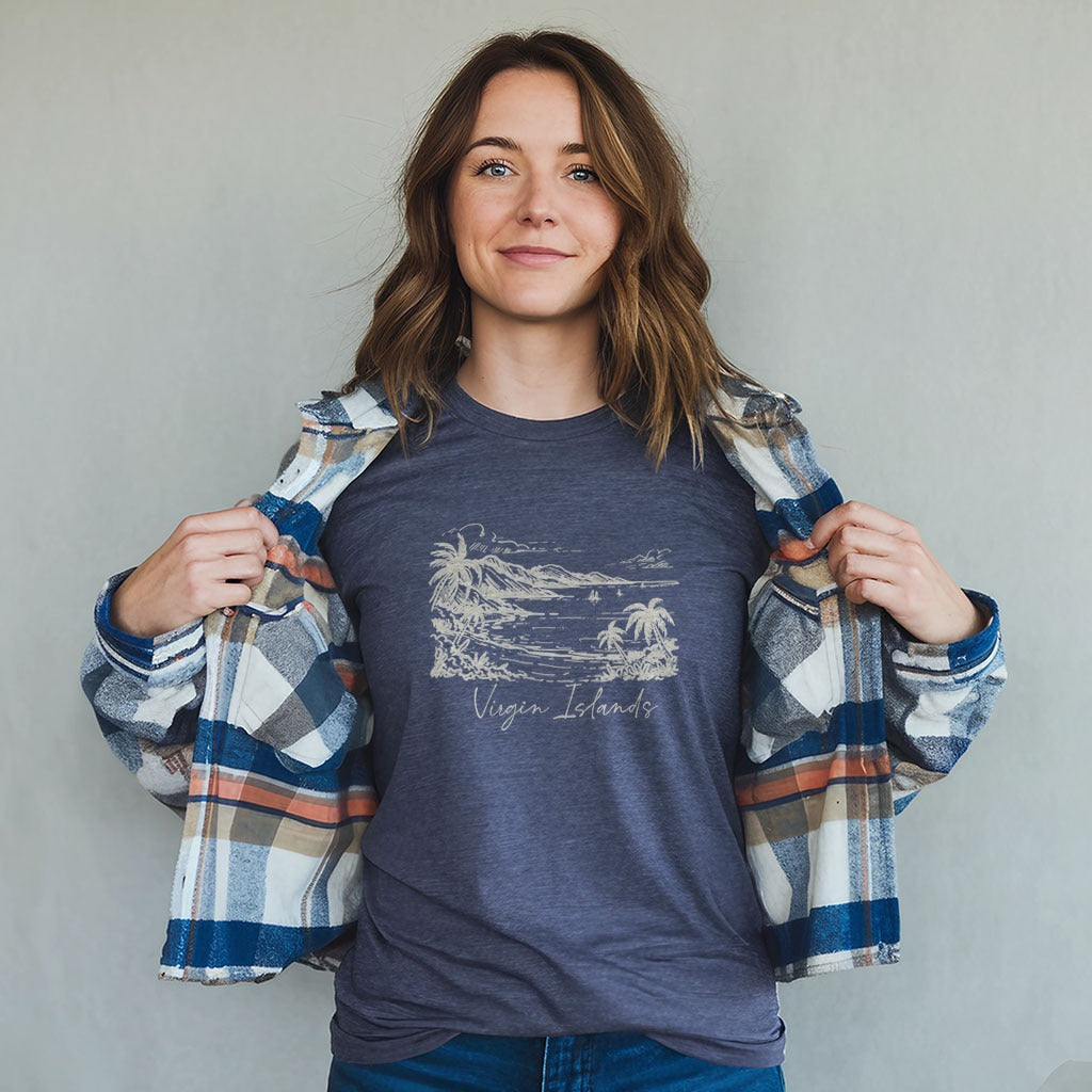 Virgin Islands National Park Line Drawing T-Shirt
